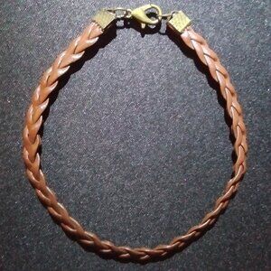 Thin braided leather bracelet